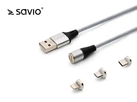 ⁨Savio CL-152 USB kabel 1 m USB 2.0 USB C Micro USB A/Lightning Silber⁩ im Wasserman.eu