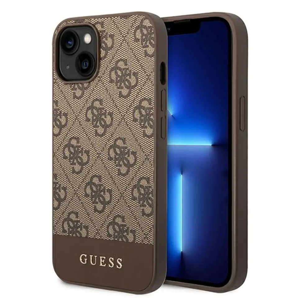 ⁨Guess GUHCP14MG4GLBR iPhone 14 Plus 6,7" brown/brown hard case 4G Stripe Collection⁩ at Wasserman.eu