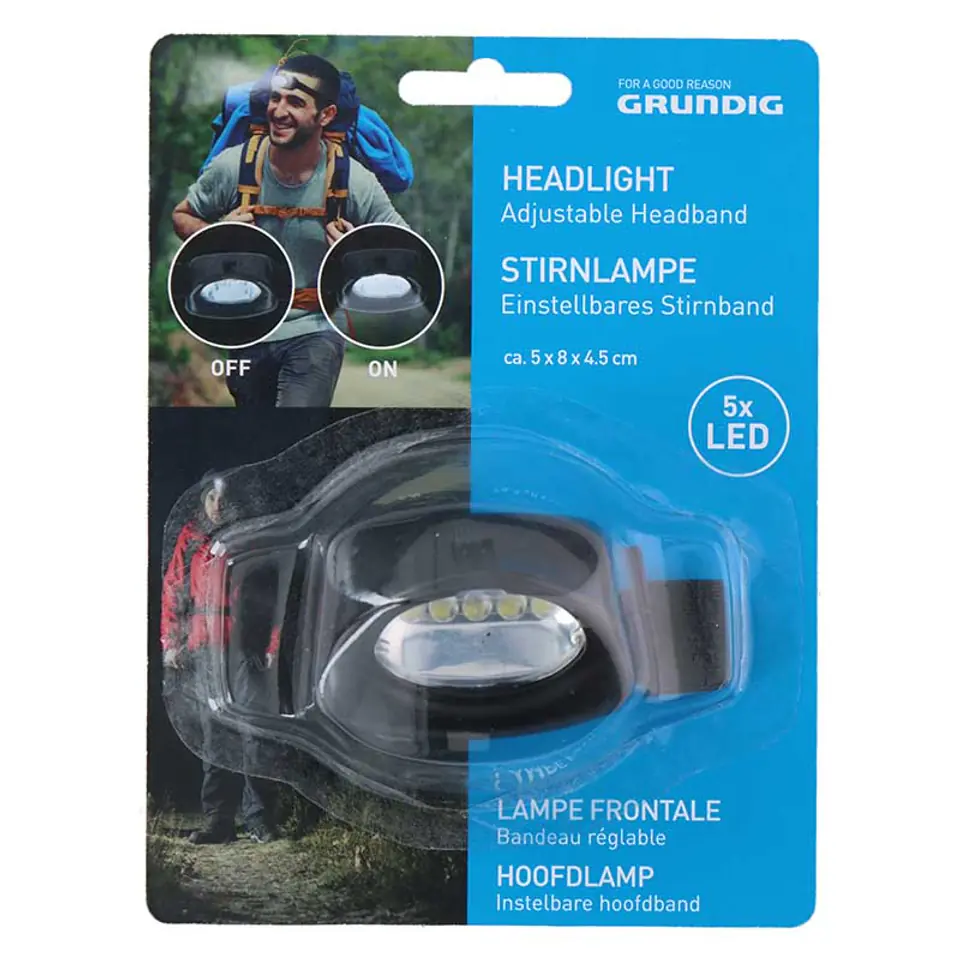 ⁨Grundig - Latarka czołowa 5x LED⁩ w sklepie Wasserman.eu