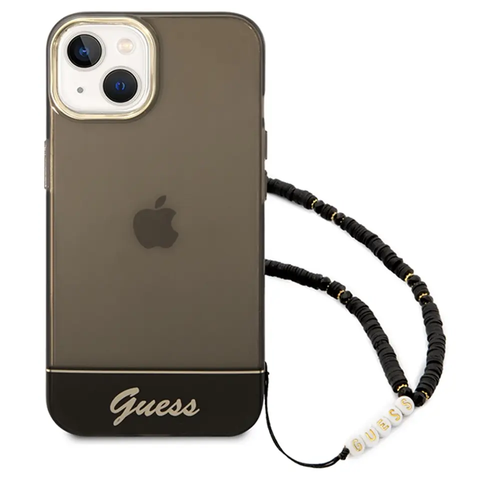 ⁨Guess GUHCP14MHGCOHK iPhone 14 Plus 6,7" czarny/black hardcase Translucent Pearl Strap⁩ w sklepie Wasserman.eu