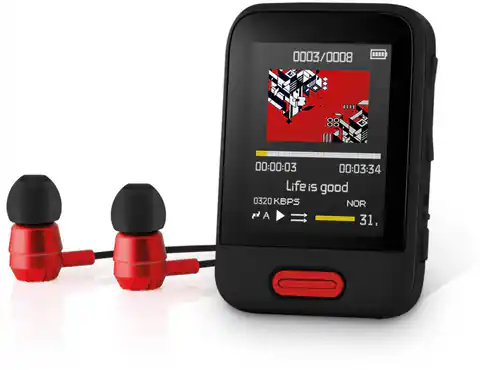 ⁨MP3 MP4-Player SFP 7716RD 16GB Bluetooth Display 1,8 Zoll⁩ im Wasserman.eu