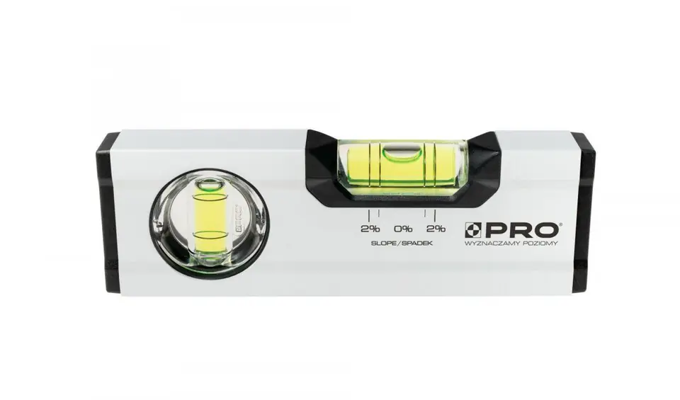 ⁨SPIRIT LEVEL WHITE HORIZONTAL AND VERTICAL INDICATOR DROP 2% 17 CM⁩ at Wasserman.eu