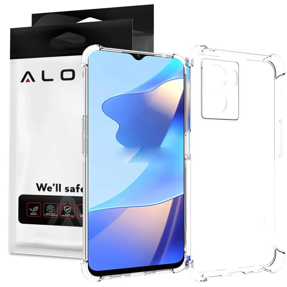 ⁨Etui pancerne ShockProof Alogy do Oppo A57 5G 2022 Przezroczyste⁩ w sklepie Wasserman.eu