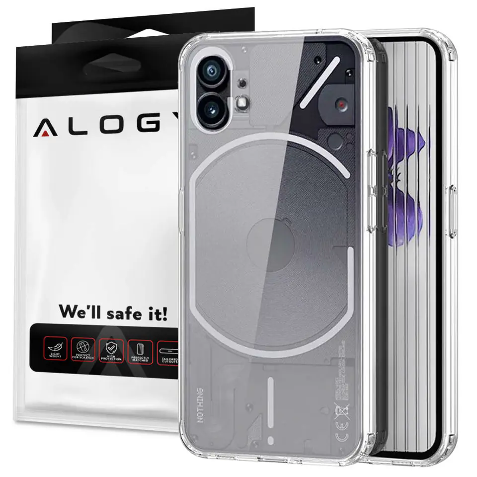 ⁨Etui ochronne obudowa pokrowiec Alogy Hybrid Clear Case do Nothing Phone 1 Przezroczyste⁩ w sklepie Wasserman.eu