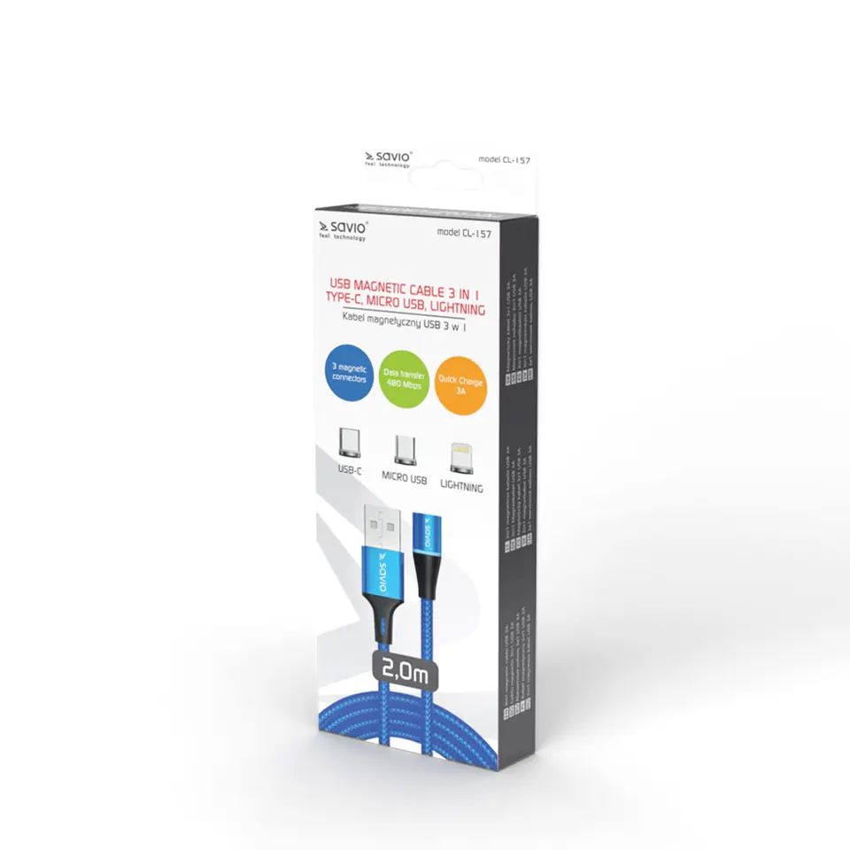 USB cable 3w1 CL-157 2m SAVIO CL-157 at Wasserman.eu