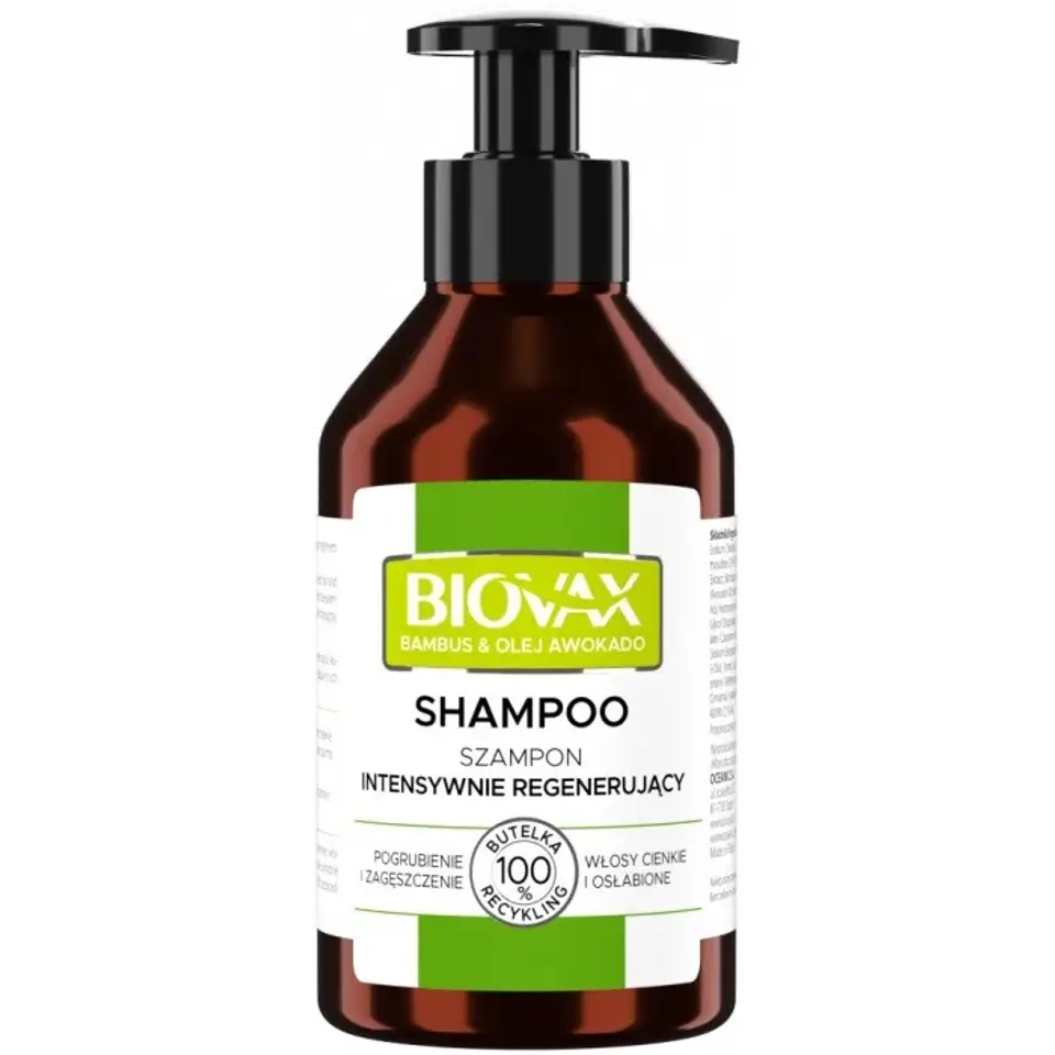 ⁨L`BIOTICA Biovax Szampon intensywnie regenerujący -  Bambus+ Olej Avocado 200ml⁩ w sklepie Wasserman.eu