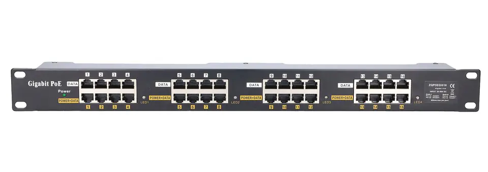 ⁨EXTRALINK POE INJECTOR 16 PORT GIGABIT⁩ w sklepie Wasserman.eu