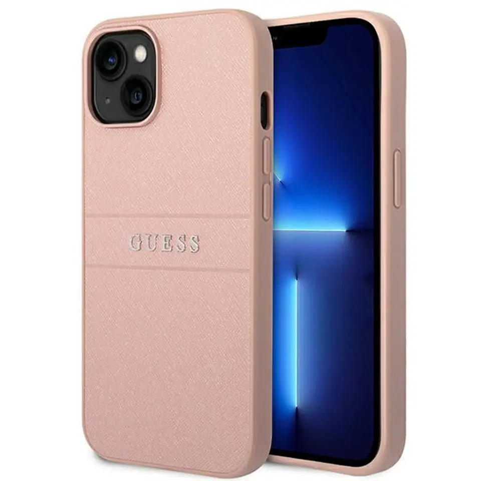 ⁨Guess GUHCP14MPSASBPI iPhone 14 Plus 6,7" różowy/pink Saffiano Strap⁩ w sklepie Wasserman.eu