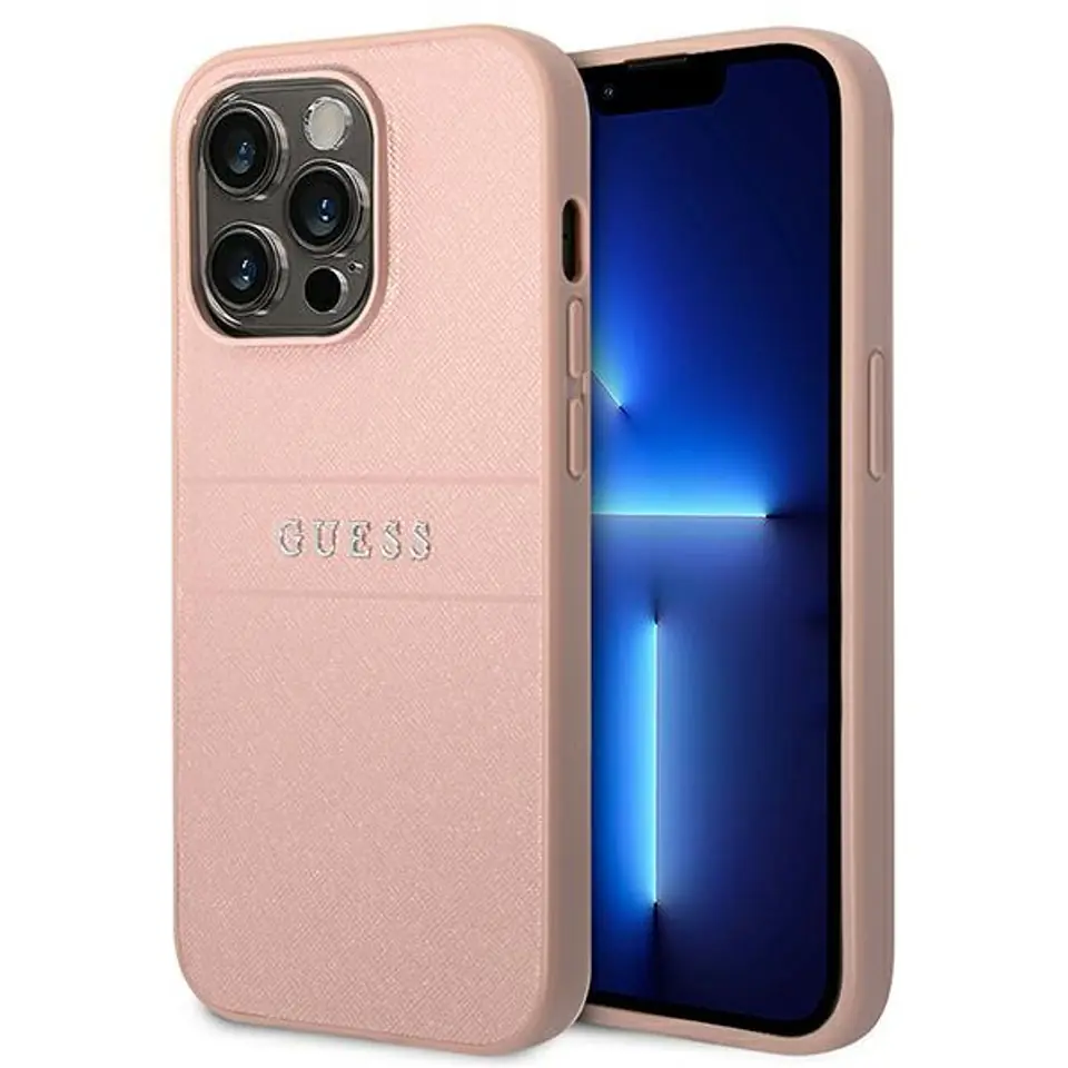 ⁨Guess GUHCP14LPSASBPI iPhone 14 Pro 6,1" różowy/pink Saffiano Strap⁩ w sklepie Wasserman.eu