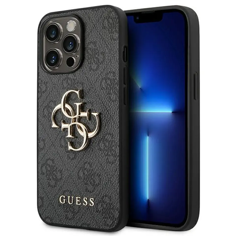 ⁨Guess GUHCP14L4GMGGR iPhone 14 Pro 6,1" szary/grey hardcase 4G Big Metal Logo⁩ w sklepie Wasserman.eu