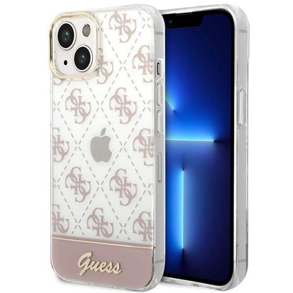 ⁨Guess GUHCP14MHG4MHP iPhone 14 Plus 6,7" różowy/pink hardcase 4G Pattern Script⁩ w sklepie Wasserman.eu