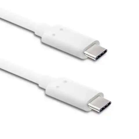 ⁨Kabel USB 3.1 typ C męski | USB 3.1 typ C męski | 1m | Biały⁩ w sklepie Wasserman.eu