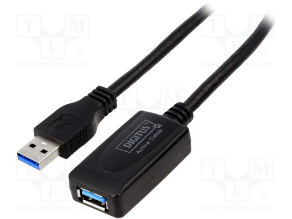 Kabel DIGITUS DA-73104 (USB M - USB F; 5m; kolor czarny) w sklepie Wasserman.eu