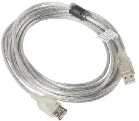 ⁨USB 2.0 AM-AF cable extension. Ferrite 1.8M transparent⁩ at Wasserman.eu