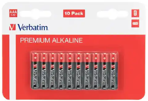 ⁨VERBATIM AAA Alkaline Batteries (LR03) 10 pcs 49874⁩ at Wasserman.eu