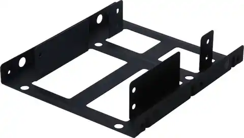 ⁨Mounting frame/Adapter SSD/HDD 2x 2.5" to 3.5" (ATA, SATA, SSD) metal, set, black⁩ at Wasserman.eu