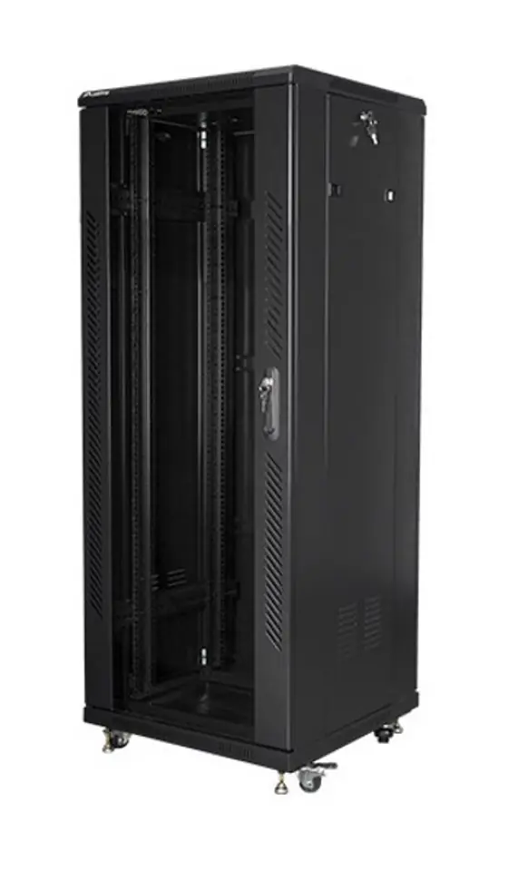 Szafy Lanberg FF01-6632-12B (32U; 19'' / 600mm / 600 mm; stojąca; Pełne, Szklane; 800 kg; kolor czarny) w sklepie Wasserman.eu