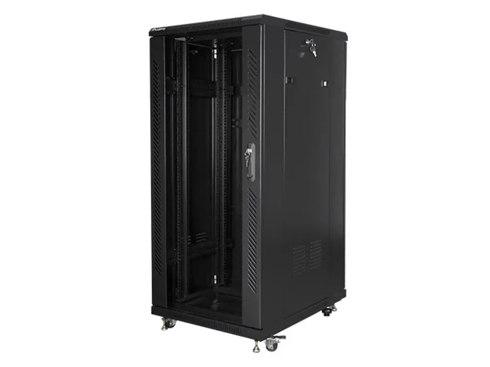 ⁨Lanberg Rack Cabinet FF01-6827-12B (27U; 19''; 1390mm / 600mm / 800mm; vertical; Full, glass; 800 kg; color: black)⁩ at Wasserman.eu