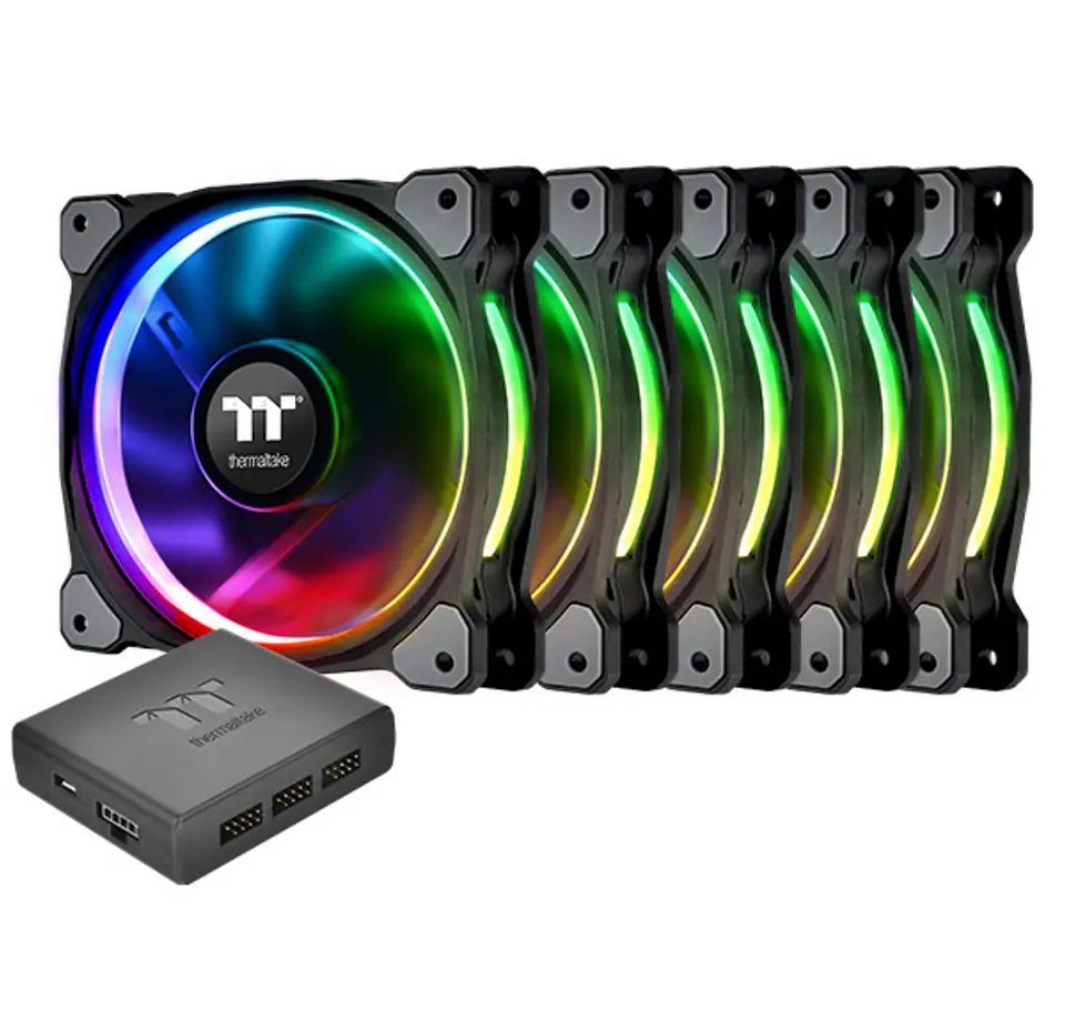 Riing 12 RGB Plus TT Premium Edition 5 Pack (5x120mm, 500-1500 RPM) at Wasserman.eu