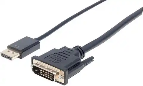 ⁨MANHATTAN DisplayPort 1.2 (plug) - DVI-D 24+1 (plug) 3 m 3m /s1x DisplayPort 1.2a (plug) DVI-D 24+1 (plug)⁩ at Wasserman.eu