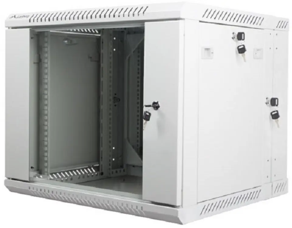 ⁨Szafa instalacyjna wisząca dwusekcyjna 19'' 9U 600X600mm szara⁩ w sklepie Wasserman.eu