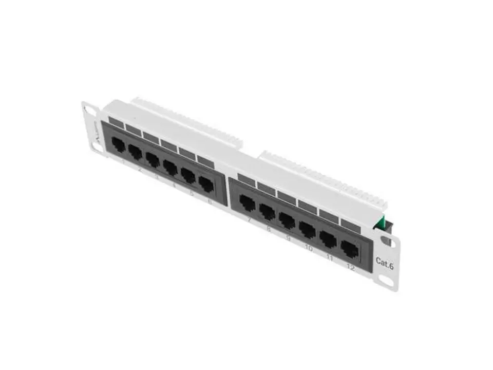 ⁨Patch panel Lanberg PPU6-9012-S (1U; 10"; kat. 6; UTP; 12xRJ-45)⁩ w sklepie Wasserman.eu