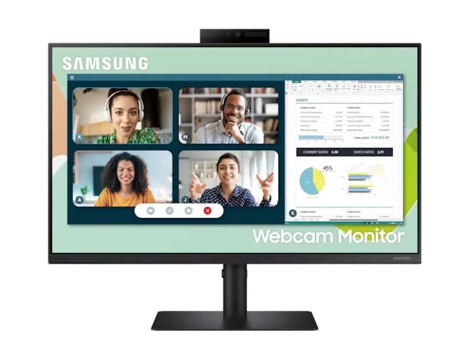 ⁨Monitor 24 cale LS24A400VEUXEN IPS FHD 16:9 5ms płaski +głośniki +Webcam 3Y⁩ w sklepie Wasserman.eu