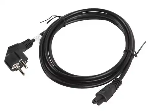 ⁨Kabel zasilający LANBERG Schuko - IEC320 C5 3m. CA-C5CA-11CC-003-BK⁩ w sklepie Wasserman.eu