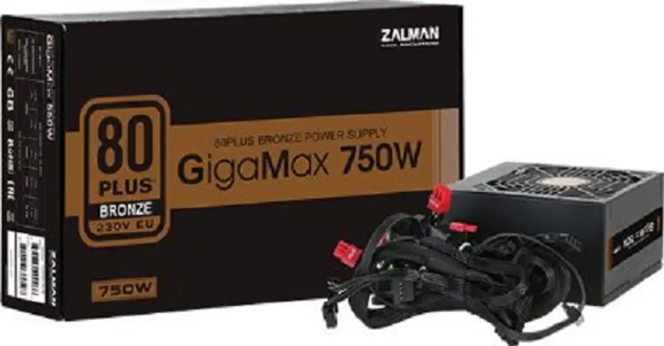 ⁨Power Supply GigaMax 750W 80+ BRONZE EU ZM750-GVII⁩ at Wasserman.eu