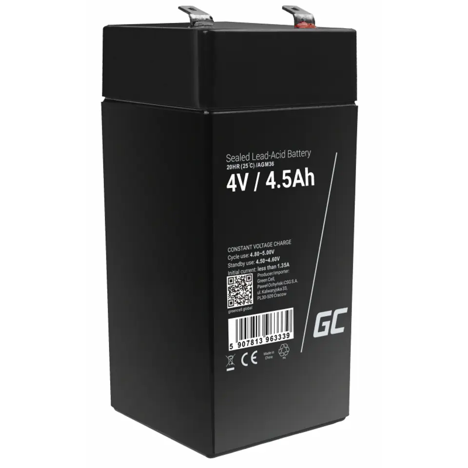 ⁨Green Cell AGM36 battery Sealed Lead Acid (VRLA) 4 V 4.5 Ah⁩ at Wasserman.eu