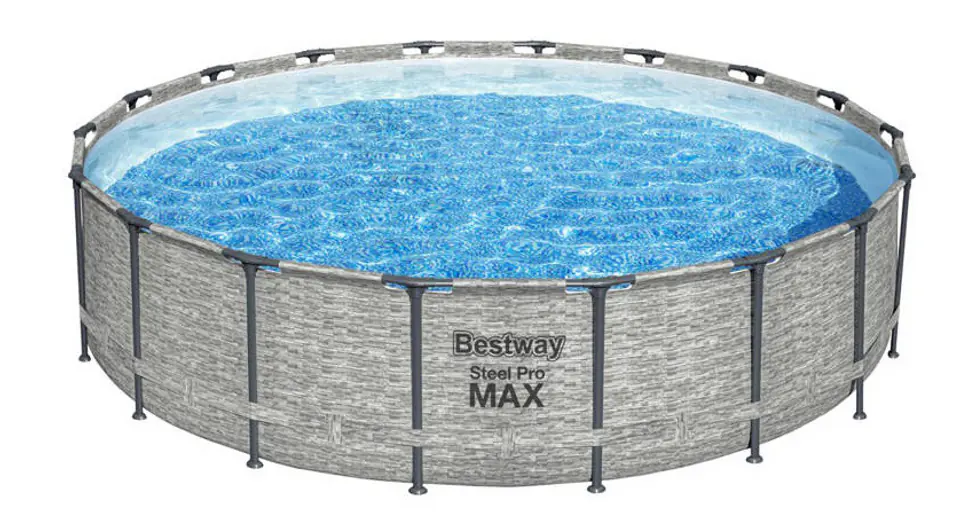 ⁨Rack pool BESTWAY 5618Y Steel Pro MAX 18' 5.49 X 1.22 m 11 in 1 Round Grey⁩ at Wasserman.eu