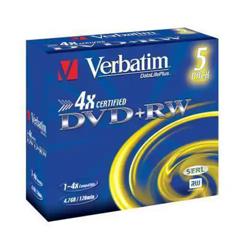 ⁨DVD+RW VERBATIM 4.7 GB 4x Jewel Case 5  szt.⁩ w sklepie Wasserman.eu