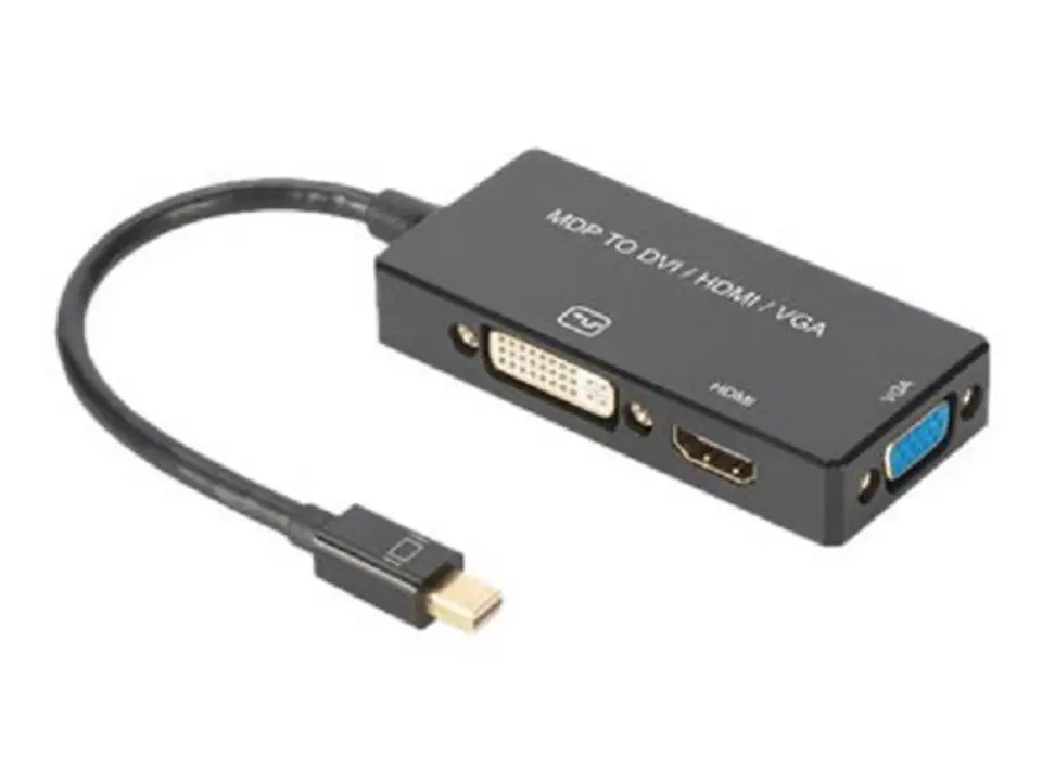 ⁨Adapter ASSMANN AK-340419-002-S Mini DisplayPort - HDMI + DVI-D + VGA⁩ at Wasserman.eu