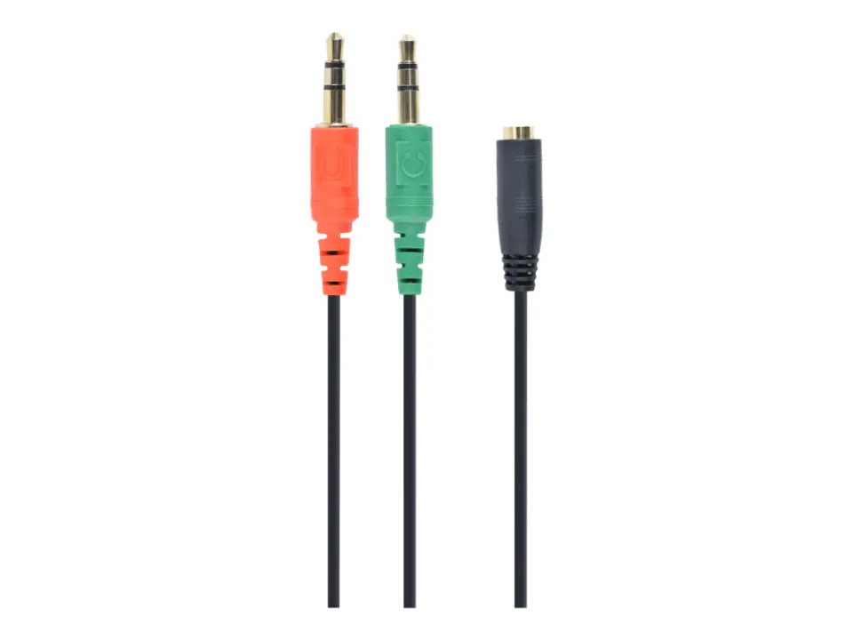 ⁨GEMBIRD CCA-418 0.2m /s1x MiniJack 3.5 mm (gniazdo) 2x MiniJack 3.5 mm (wtyk)⁩ w sklepie Wasserman.eu