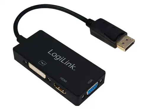 ⁨Przejściówka LOGILINK CV0109 Display Port - HDMI - VGA - DVI⁩ w sklepie Wasserman.eu