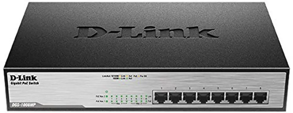 ⁨Przełącznik D-LINK DGS-1008MP 8x 1 GbE⁩ w sklepie Wasserman.eu