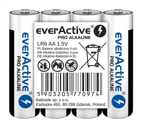 ⁨Batterien AA / LR6 everActive Pro Alkaline 4 Stk.⁩ im Wasserman.eu