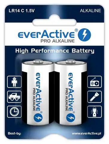 ⁨Alkaline batteries everActive Pro Alkaline LR14 C - blister card - 2 pieces⁩ at Wasserman.eu