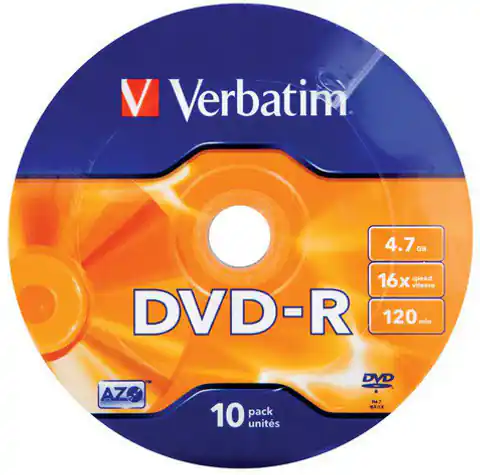 ⁨DVD-R VERBATIM 4.7 GB 16x Spindle 10 pcs⁩ at Wasserman.eu