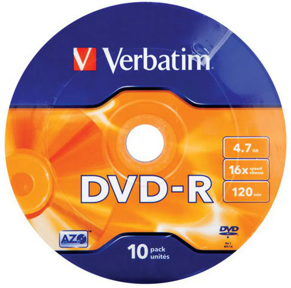 ⁨DVD-R VERBATIM 4.7 GB 16x Spindle 10 pcs⁩ at Wasserman.eu