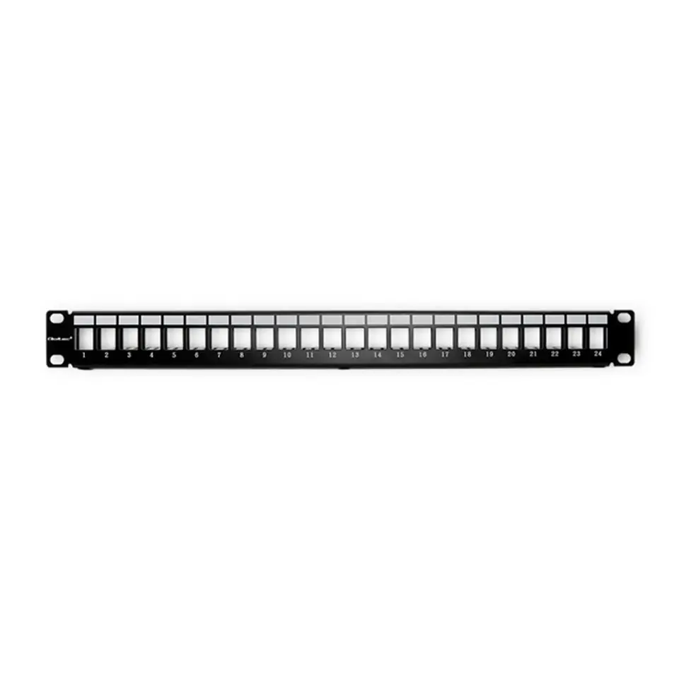 ⁨Patch panel RACK | 24 porty | UTP blank | Czarny⁩ w sklepie Wasserman.eu