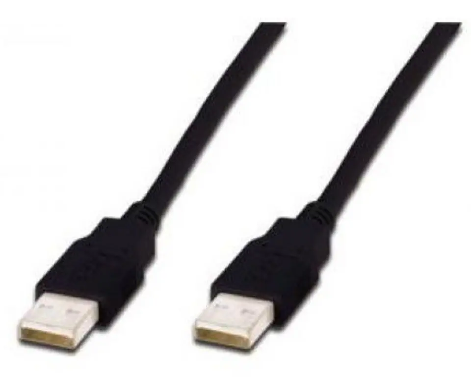 ⁨Kabel Assmann AK-300100-010-S (USB 2.0 typu A M - USB 2.0 typu A M; 1m; kolor czarny)⁩ w sklepie Wasserman.eu