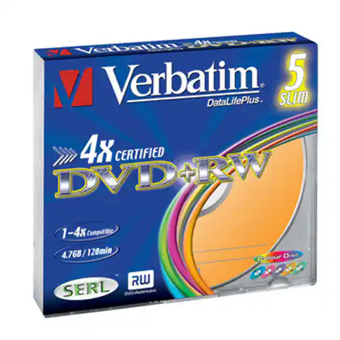 ⁨DVD-R VERBATIM 4.7 GB 4x Slim 5  szt.⁩ w sklepie Wasserman.eu