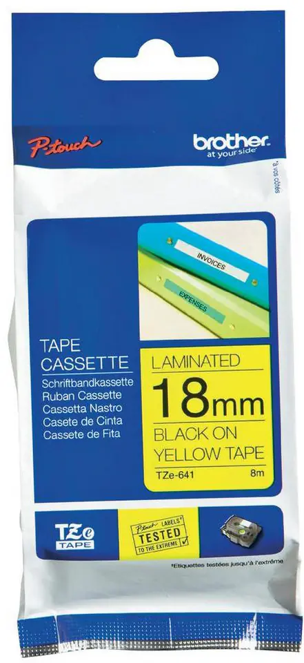 ⁨BROTHER Tape Laminated Black TZE641⁩ at Wasserman.eu