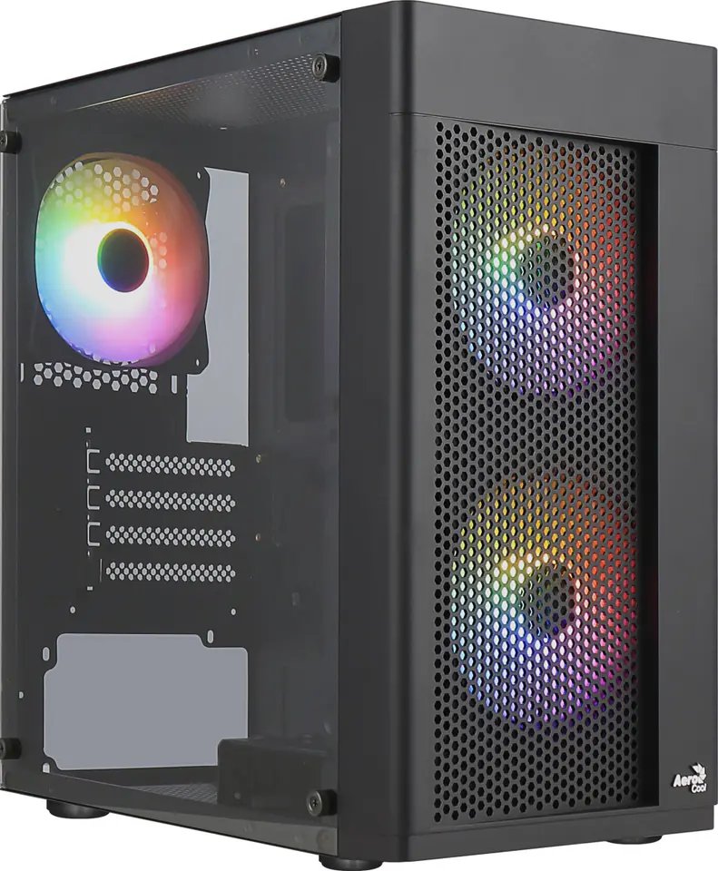 ⁨Aerocool HEXFORMBKV2 Micro ATX PC Case 3 Fans FRGB Black⁩ at Wasserman.eu