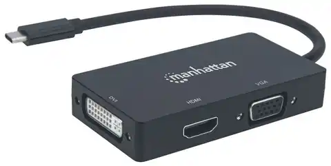 ⁨Adapter MANHATTAN 152983 USB-C - HDMI/DVI/VGA⁩ w sklepie Wasserman.eu