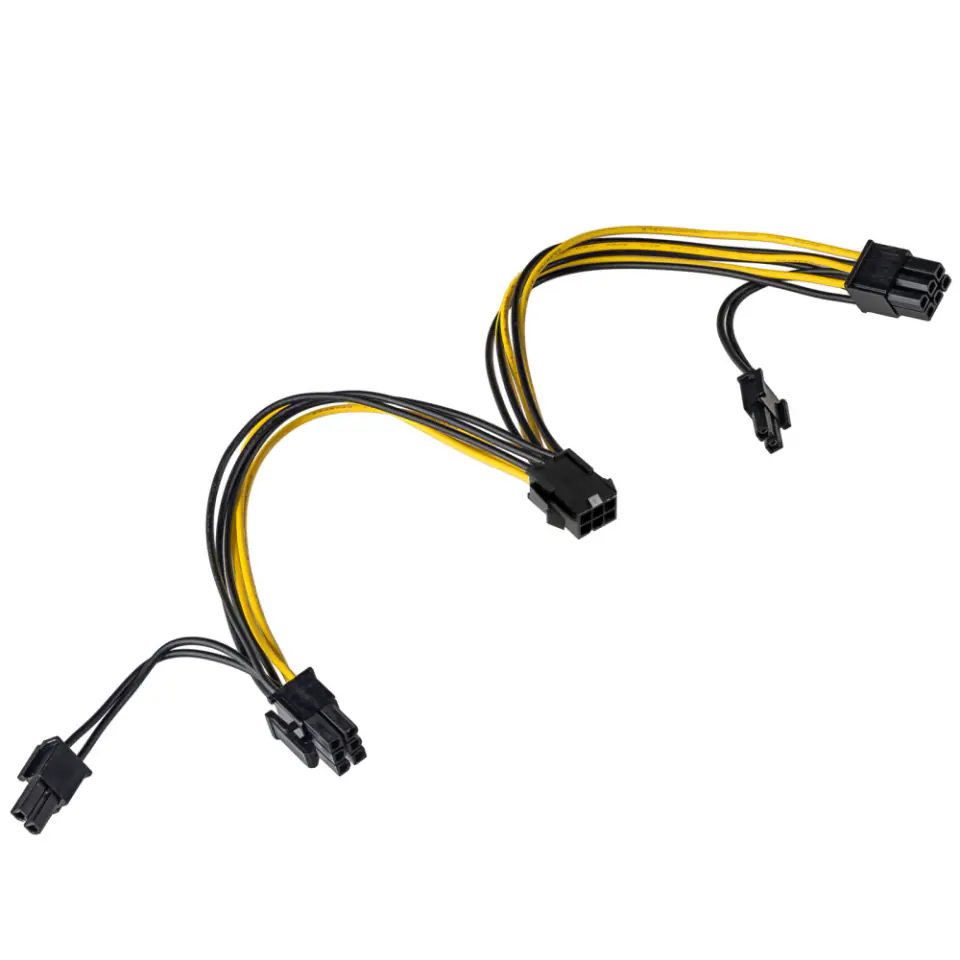 ⁨AKYGA Adapter PCI Express 6 pin M / 2x 6+2 pin AK-CA-55 cable⁩ at Wasserman.eu