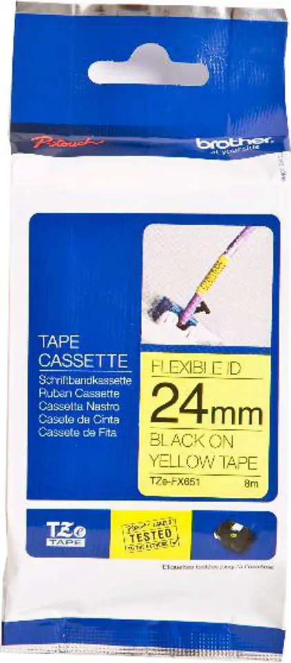⁨Tape BROTHER Laminated Yellow TZe-FX651⁩ at Wasserman.eu