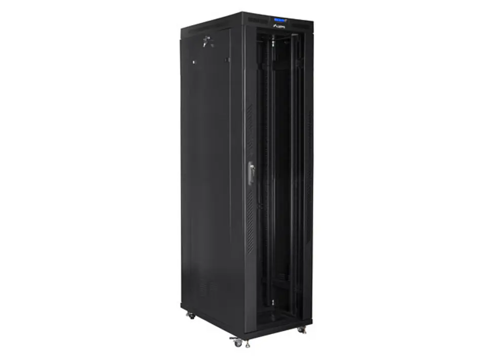 ⁨SZAFA INSTALACYJNA RACK STOJĄCA 19" 47U 800X1000 CZARNA DRZWI SZKLANE LCD LANBERG (FLAT PACK)⁩ w sklepie Wasserman.eu