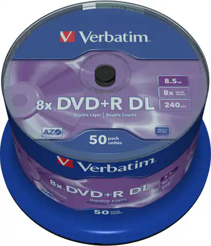 ⁨DVD+R DL VERBATIM 8.5 GB 8x Cake 50  szt.⁩ w sklepie Wasserman.eu